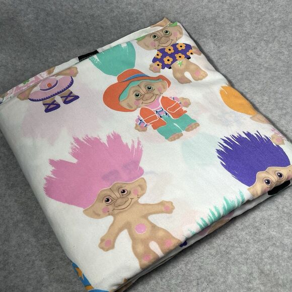 VTG‎ Ace Treasure Trolls Dolls Twin Flat Sheet 1992 Retro Cutter Fabric Crafters - Picture 5 of 7